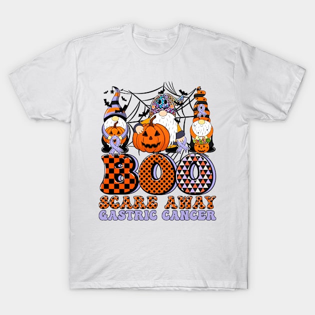 Gastric Cancer Awareness - Gnome halloween Boo scare away T-Shirt by GaryFloyd6868